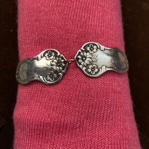 Antique silver spoon bracelet fashioned from vintage silver ware